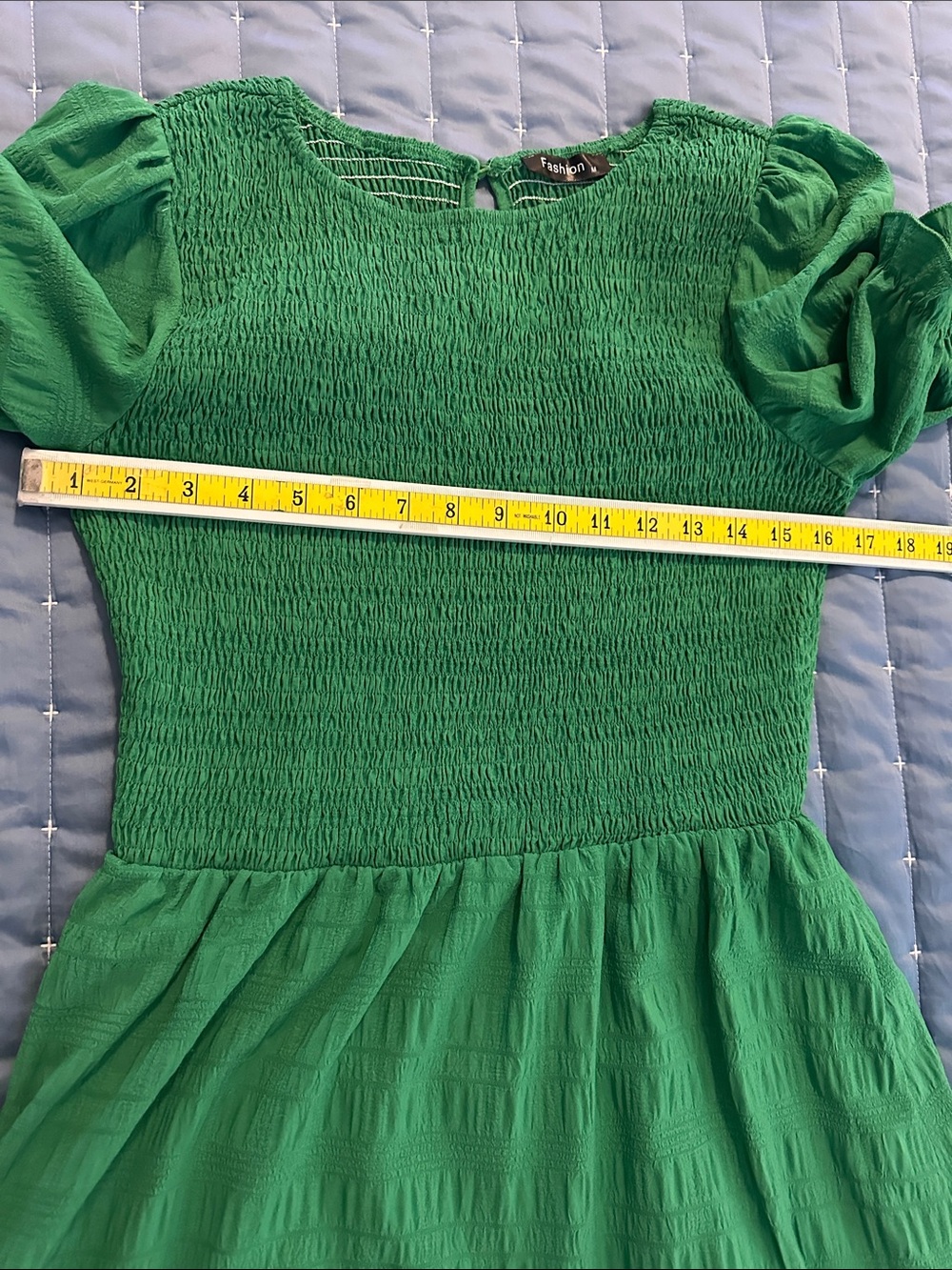 Fashion Nova Emerald Green Maxi Dress with Puff Sleeves - Picture 10 of 10